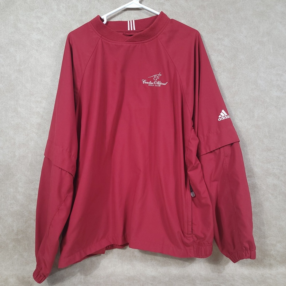 Adidas Climaproof Windbreaker Mens Large Pullover Golf Jacket Carolina National